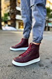 Pabucmarketi Bağcıklı Erkek Sneaker Bot Bordo