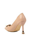 Pierre Cardin Bej İnce Topuklu Kadın Abiye Ayakkabı