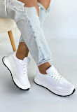 Pabucmarketi Beyaz Bağcıklı Kadın Spor Ayakkabı