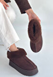 Pabucmarketi Kahve Süet Kadın Düz Bot