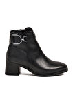 Aspor Siyah Fermuarlı Polarlı Kadın Topuklu Bot