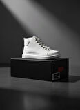 Pabucmarketi Bağcıklı Erkek Sneaker Bot BEYAZ (BEYAZ TABAN)