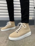 Pabucmarketi Krem Süet Bağcıklı Erkek Sneaker Bot