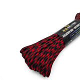Polyester Paracord İp 660 Lb 4 mm Kırmızı Siyah 30 Metre