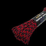 Polyester Paracord İp 660 Lb 4 mm Kırmızı Siyah 30 Metre