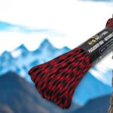 Polyester Paracord İp 660 Lb 4 mm Kırmızı Siyah 30 Metre