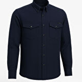 Yxc Uzun Kol Slim Fit Erkek Örme Cepli Gömlek - 7438