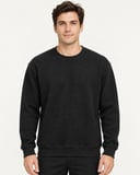Basic Bisiklet Yaka Relaxed Regular Erkek Örme Doku Sweatshirt - 7774