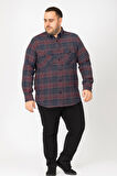 Kaşmir Büyük Beden Klasik Çift Cepli Erkek Gömlek - 7395