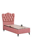 Rose Tek Kişilik Baza Başlık Seti, Ikili Set, Pembe
