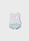 Mayoral kız bebek yazlık tişört şort 4 lü set 1624