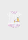 Mayoral  kız bebek yazlık şort tişört 4 lü set 1695
