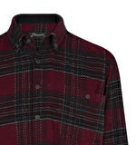 Regular Fit Erkek Kışlık HAKİKİ Oduncu Gömleği Bordo-6913