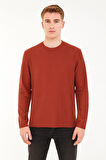 Erkek Oversize Uzun Kol Sıfır Yaka Sweatshırt-7140