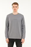 Erkek Slim Fit Uzun Kol Sıfır Yaka Sweatshırt-7390