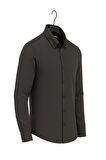 Gewer Uzun Kol Slim Fit İçi Polarlı Erkek Gömlek - 7440