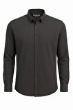 Gewer Uzun Kol Slim Fit İçi Polarlı Erkek Gömlek - 7440