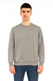 Erkek Oversize Uzun Kol Sıfır Yaka Sweatshırt-7384