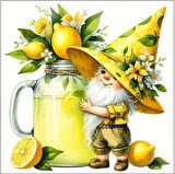 55 CM x 45 CM LİMON SUYU CÜCESİ TEMALI TEZGAH ÜSTÜ BULAŞIK KURUTMA MATI BULAŞIKLIK KURUTMA ÖRTÜSÜ