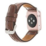 Apple Watch Uyumlu Deri Kordon 38-40-41mm VS5 Kahve