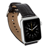 Bouletta Apple Watch Uyumlu Deri Kordon 42-44-45mm Kroko Siyah