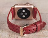 Bouletta Apple Watch Uyumlu Deri Kordon 42-44-45mm Slim V4EF Kırmızı