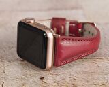 Bouletta Apple Watch Uyumlu Deri Kordon 42-44-45mm Slim V4EF Kırmızı