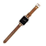 Bouletta Apple Watch Uyumlu Deri Kordon 38-40-41mm GT G19 Taba