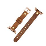 Bouletta Apple Watch Uyumlu Deri Kordon 38-40-41mm GT G19 Taba