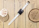 Bouletta Apple Watch Uyumlu Deri Kordon 38-40-41mm ST F3 Beyaz