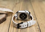 Bouletta Apple Watch Uyumlu Deri Kordon 38-40-41mm ST F3 Beyaz