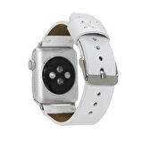 Bouletta Apple Watch Uyumlu Deri Kordon 38-40-41mm Orfe F3 Beyaz