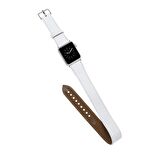 Bouletta Apple Watch Uyumlu Deri Kordon 38-40-41mm Double Tour F3 Beyaz