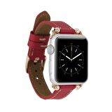 Bouletta Apple Watch Uyumlu Deri Kordon 38-40-41mm Ferro ERC2 Kırmızı