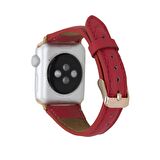 Bouletta Apple Watch Uyumlu Deri Kordon 42-44-45mm Slim ERC2 Kırmızı