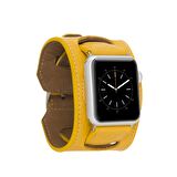 Bouletta Apple Watch Uyumlu Deri Kordon 42-44-45mm Cuff FL12 Sarı