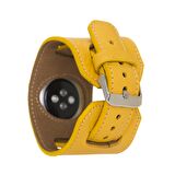 Bouletta Apple Watch Uyumlu Deri Kordon 42-44-45mm Cuff FL12 Sarı