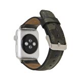 Bouletta Apple Watch Uyumlu Deri Kordon 42-44-45mm Kamuflaj Yeşil