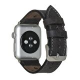 Bouletta Apple Watch Uyumlu Deri Kordon 42-44-45mm BT Siyah