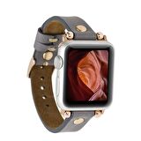 Bouletta Apple Watch Uyumlu Deri Kordon Ferro 38-40-41mm RT RST9 Gri