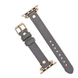 Bouletta Apple Watch Uyumlu Deri Kordon Ferro 38-40-41mm RT RST9 Gri