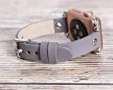 Bouletta Apple Watch Uyumlu Deri Kordon 38-40-41mm ST RST9 Gri
