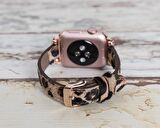 Bouletta Apple Watch Uyumlu Deri Kordon 38-40-41mm Ferro LEO1N Tüylü Leopar