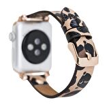 Bouletta Apple Watch Uyumlu Deri Kordon 38-40-41mm GT LE02 Leopar