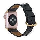 Bouletta Apple Watch Uyumlu Deri Kordon 38-40-41mm Roma RST1 Siyah