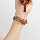 Bouletta Apple Watch Uyumlu Deri Kordon 38-40-41mm Slim G19 Taba