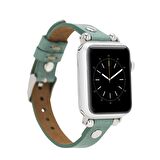Bouletta Apple Watch Uyumlu Deri Kordon 38-40-41mm Ferro ST CZ12 Mint Yeşili