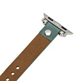 Bouletta Apple Watch Uyumlu Deri Kordon 38-40-41mm Ferro ST CZ12 Mint Yeşili