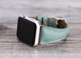 Bouletta Apple Watch Uyumlu Deri Kordon 42-44-45mm Slim CZ12 Mint Yeşili