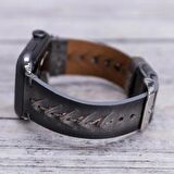 Bouletta Apple Watch Uyumlu Deri Kordon 42-44-45mm Boras VS4EF Gri